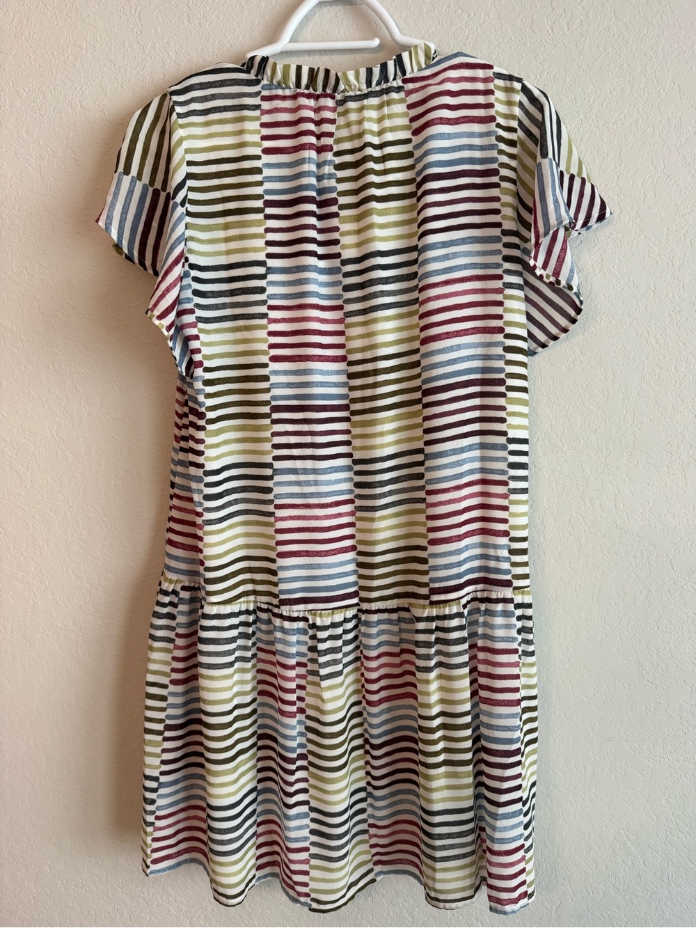 LOFT Colorful Striped Short Sleeve Dress - Picture 2 of 5